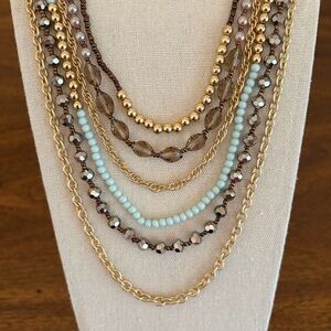 Park Lane | Beaded Multi-Layer Necklace | 34” Adjustable